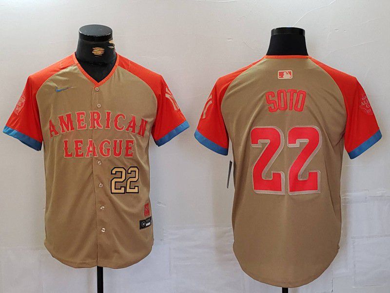 Men New York Yankees #22 Soto Orange All star 2024 Nike MLB Jersey style 3->new york yankees->MLB Jersey